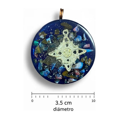 Orgonita Con Nudo De Brujas De 3.5 Cm De Diametro Azul by HEREJE