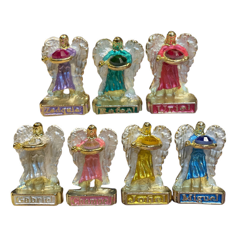 Set De 7 Arcangeles Decorativos, Figuras Miniaturas De Metal