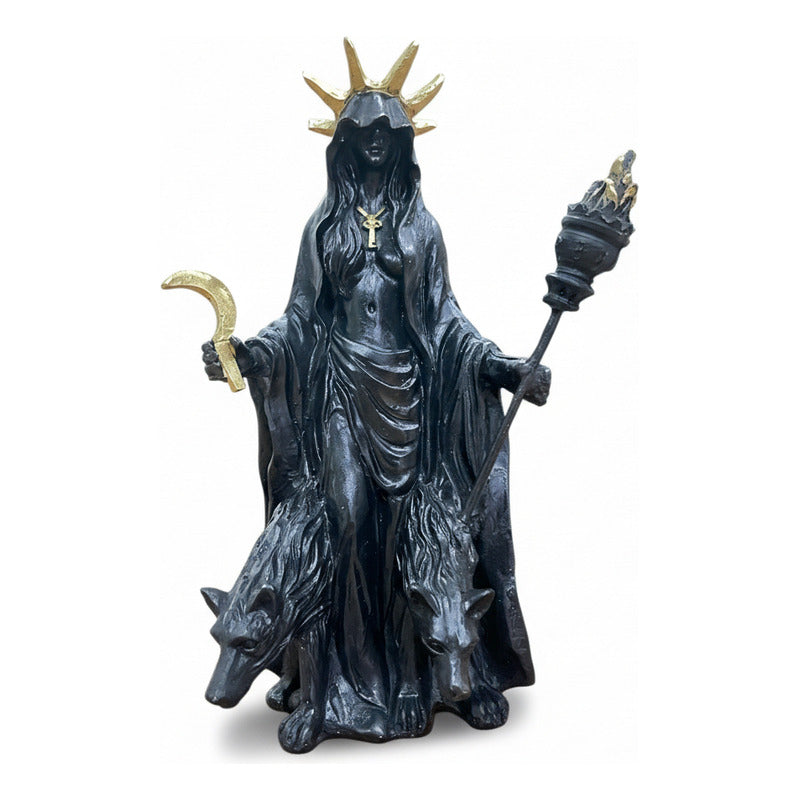 Hecate Estatua De Resina De 16cm De Altura Con Lobos by HEREJE