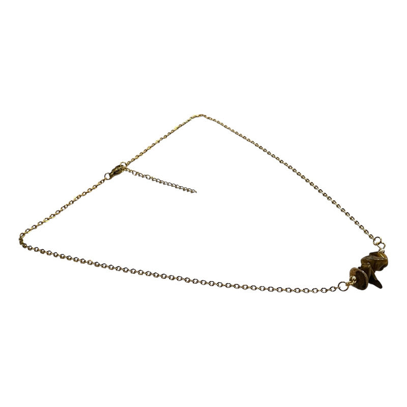 Collar Aquíje Pedra Cuarzo Dorado 45 Cm