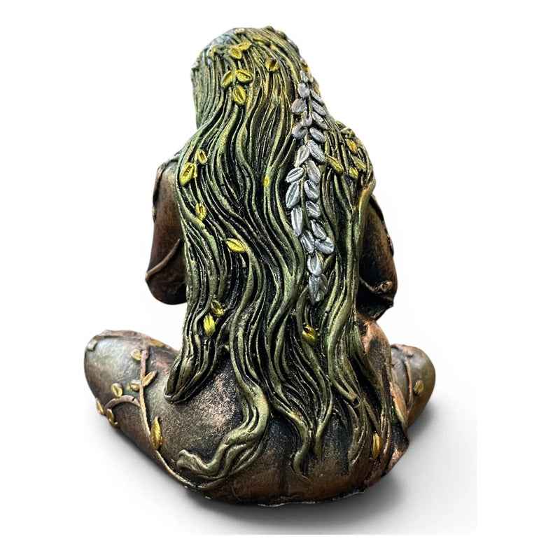 Figura Diosa Madre Tierra, Gaia De Resina 10 Cm Cobre