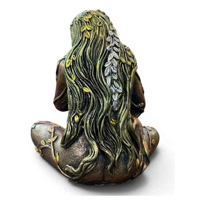 Figura Diosa Madre Tierra, Gaia De Resina 10 Cm Cobre