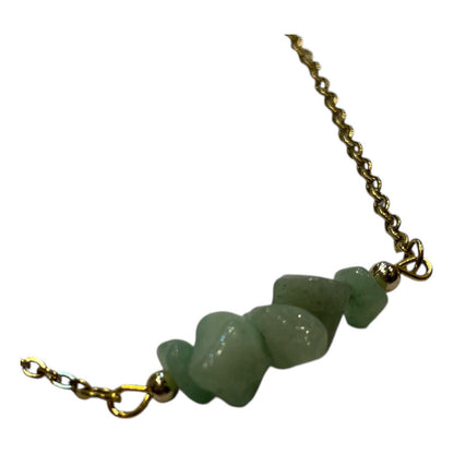 Collar Aquíje Pedra Cuarzo Dorado 45 Cm