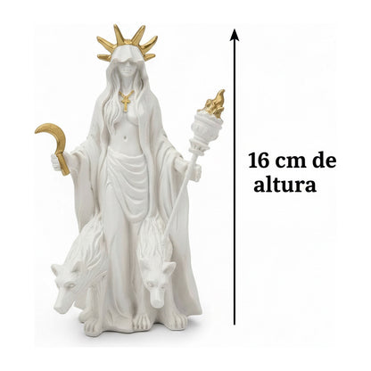 Hecate Estatua De Resina De 16cm De Altura Con Lobos by HEREJE