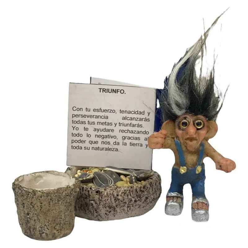 Troll Mini + Comedero + Semillas + Tarjeta Varios Modelos Triunfo 5.3cm