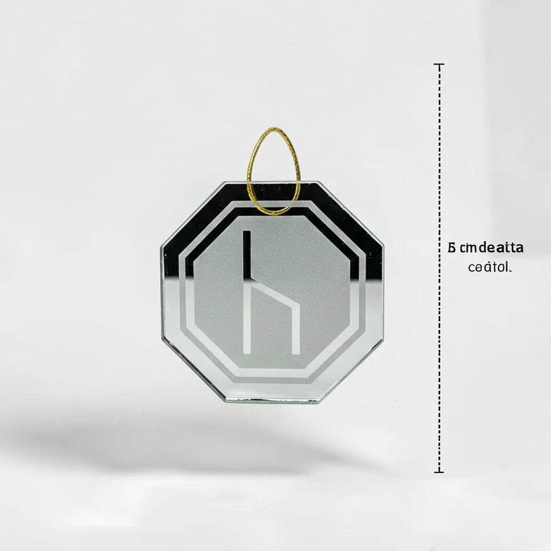 Espejo Octagonal, Grabado Con Símbolos Esotéricos De 5 Cm Experiencia Luminosa by HEREJE