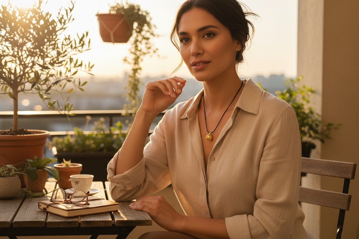 Llamador De Angeles Sencillo En Metal Dorado