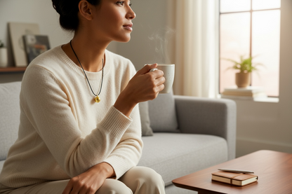 Llamador De Angeles Sencillo En Metal Dorado