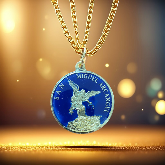 Saint Michael the Archangel G Gold Encapsulated Medal 30 mm