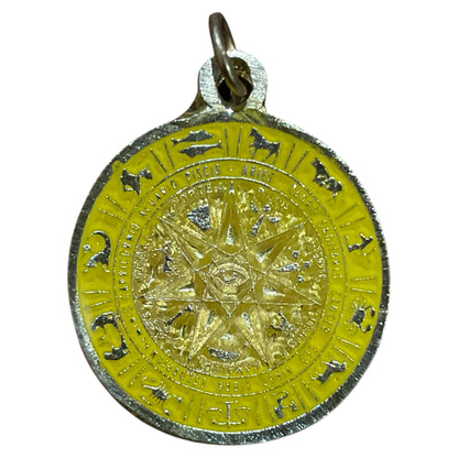 Star Pendant 12 Zodiac Signs in encapsulated metal
