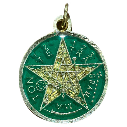 Star Pendant 12 Zodiac Signs in encapsulated metal