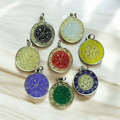 Star Pendant 12 Zodiac Signs in encapsulated metal