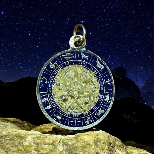 Star Pendant 12 Zodiac Signs in encapsulated metal
