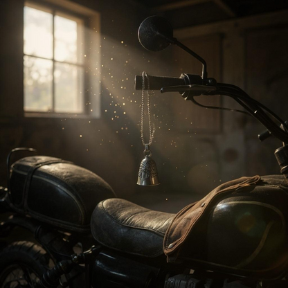 Biker Bell Charm for Motorcyclists with Chain