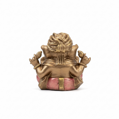Ganesh Turbante Escultura D Resina Hecho A Mano 15.5x17x13cm