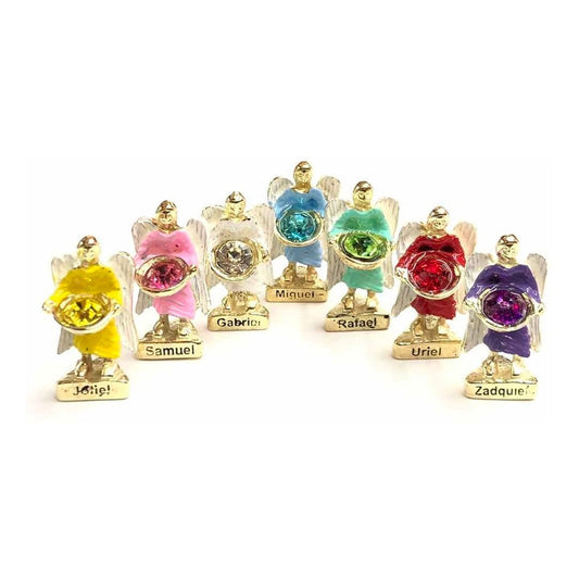 7 Archangels Gold Plated Set with 3cm Crystal