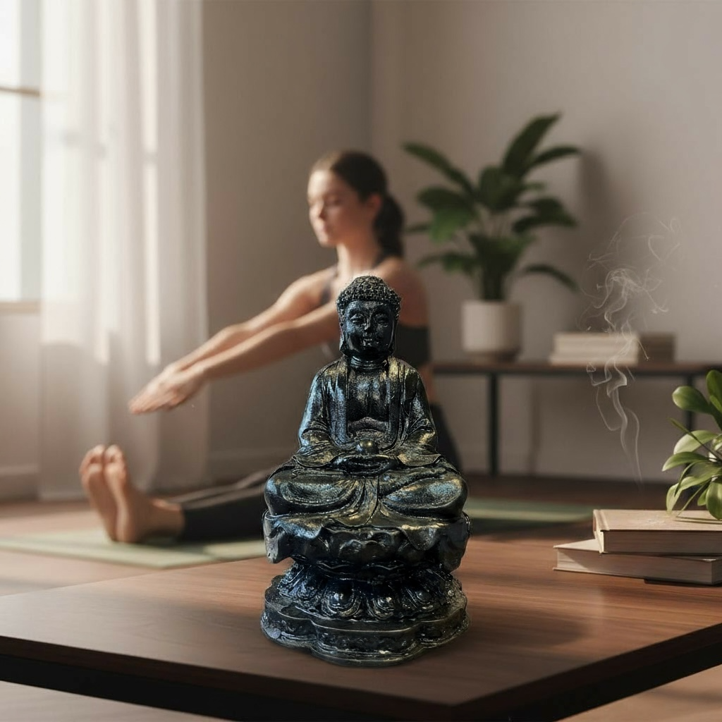 Black Buddha Round Base 10cm