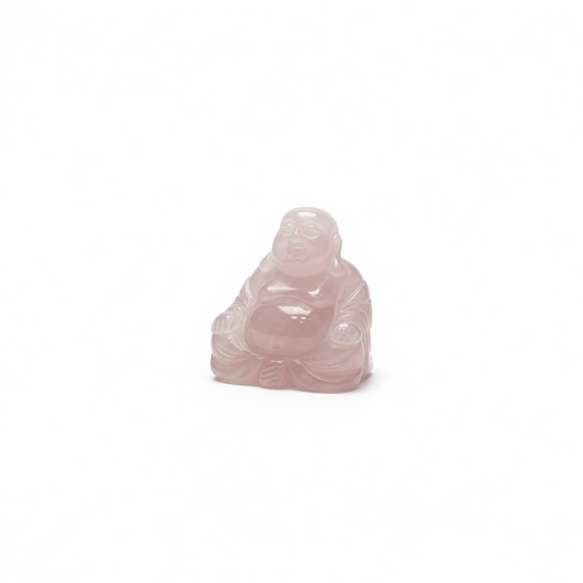 Escultura De Cuarzo Rosa En Forma De Buda