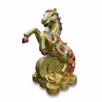 Caballo Año Chino Estatua De Resina 18x13x8.5 Cm