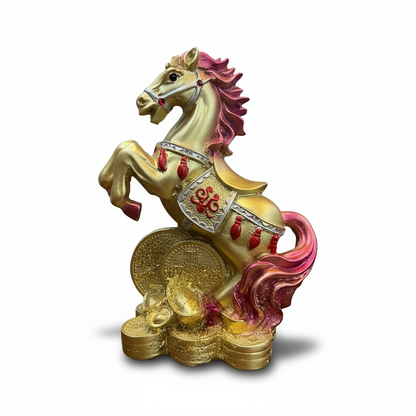 Caballo Año Chino Estatua De Resina 18x13x8.5 Cm