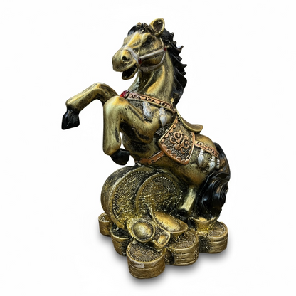 Caballo Año Chino Estatua De Resina 18x13x8.5 Cm