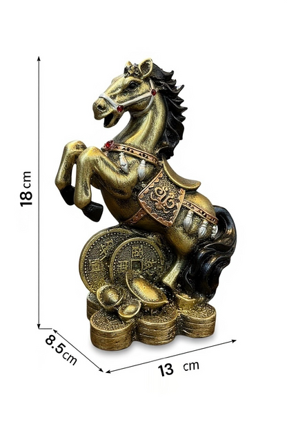 Caballo Año Chino Estatua De Resina 18x13x8.5 Cm