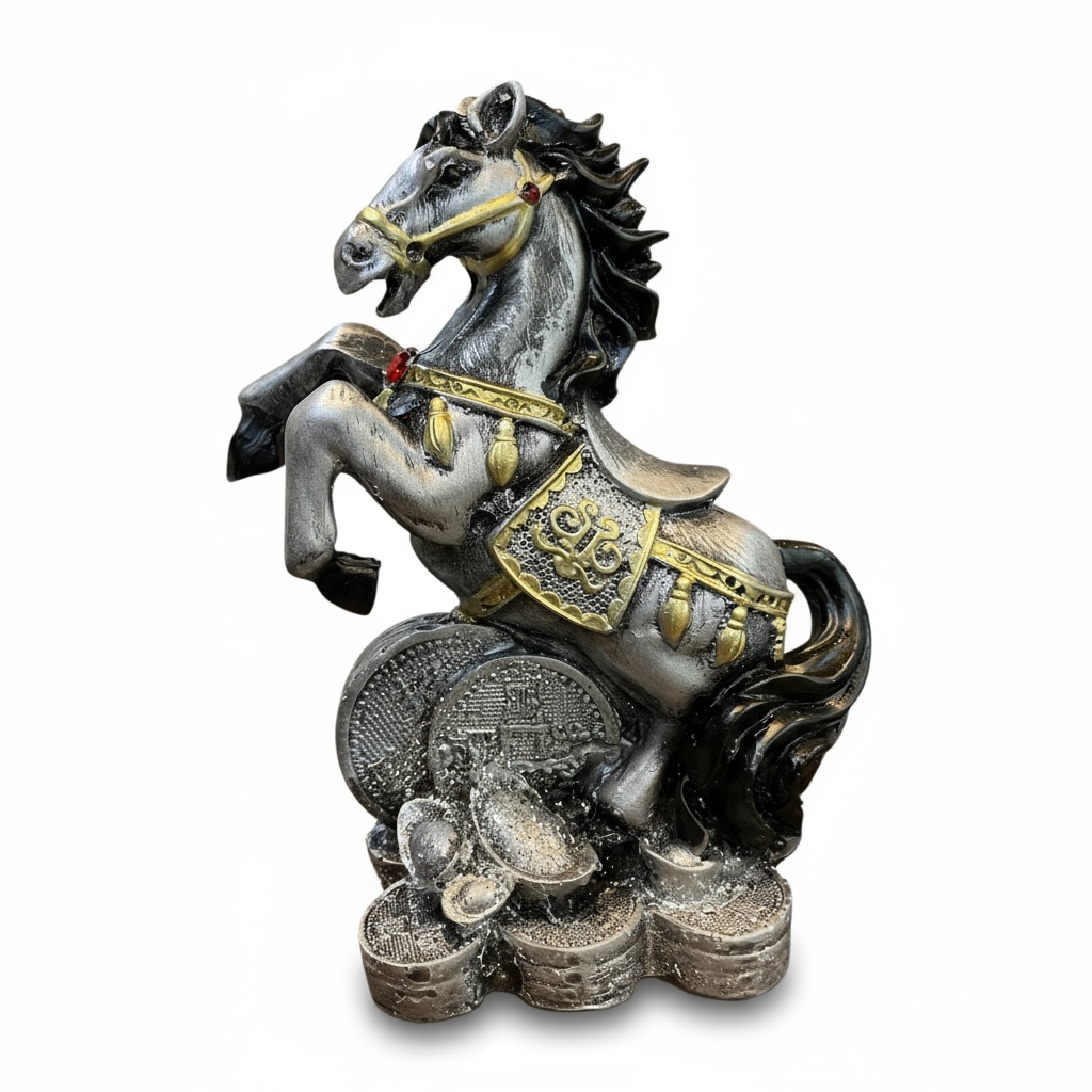 Caballo Año Chino Estatua De Resina 18x13x8.5 Cm