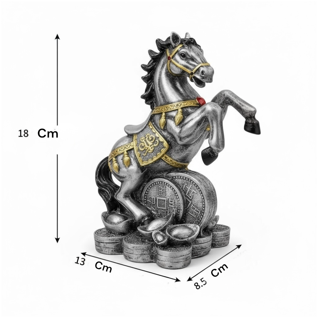 Caballo Año Chino Estatua De Resina 18x13x8.5 Cm