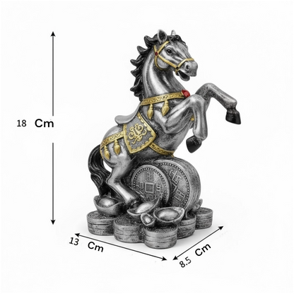 Caballo Año Chino Estatua De Resina 18x13x8.5 Cm