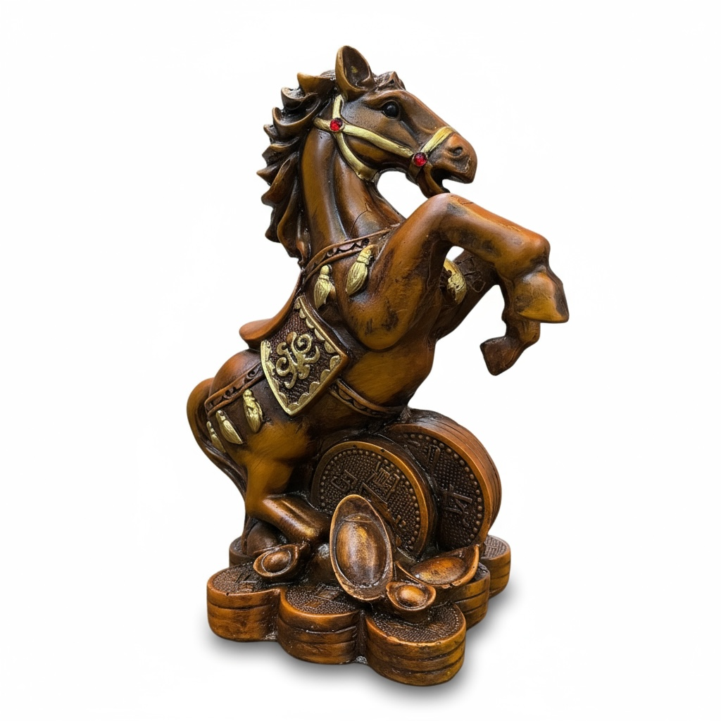 Caballo Año Chino Estatua De Resina 18x13x8.5 Cm