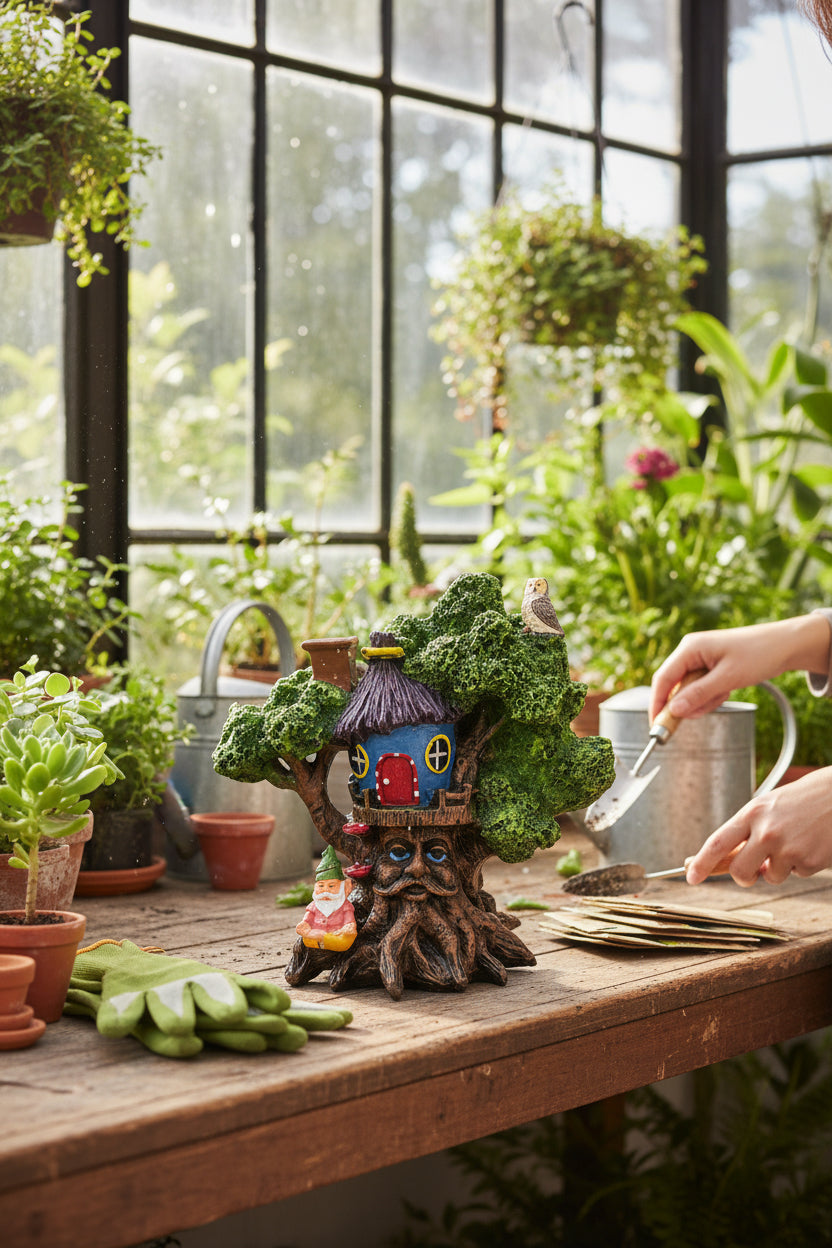 Cascada De Humo Árbol De Resina Chico 16cm Verde