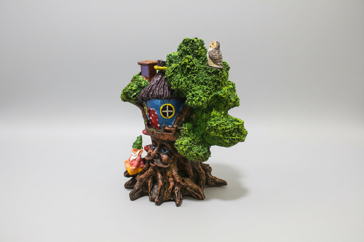 Cascada De Humo Árbol De Resina Chico 16cm Verde