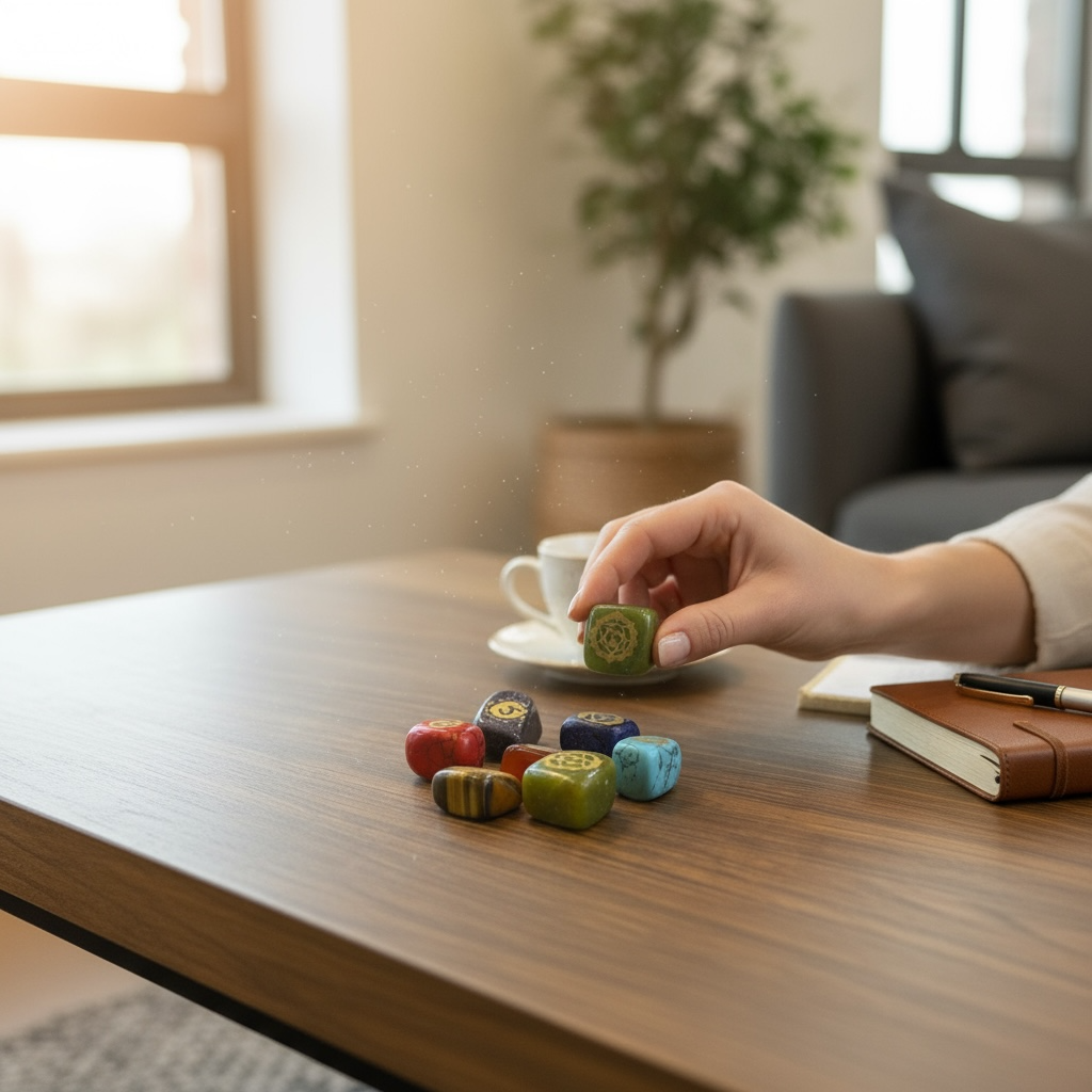 7 Chakra Stones (chakras) Engraved Quartz Set