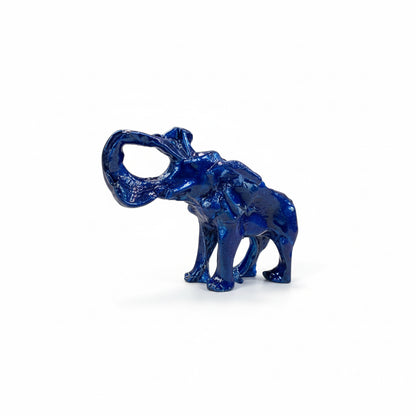 Blaues Metall-Nashorn-Mini-Feng-Shui-Amulett