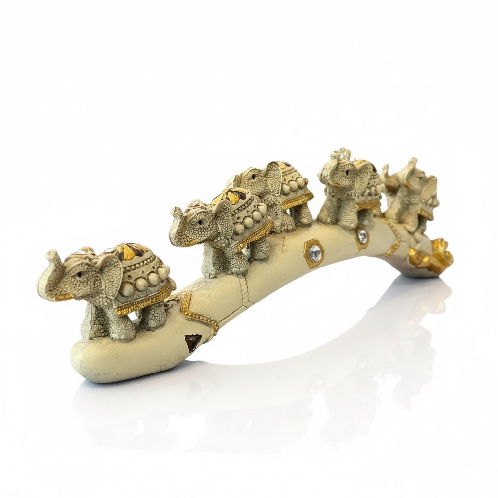 7 Elephant Horn Protection and Abundance Resin 8cm