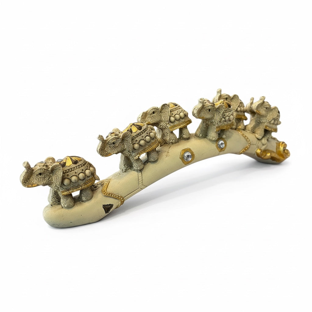 7 Elephant Horn Protection and Abundance Resin 8cm