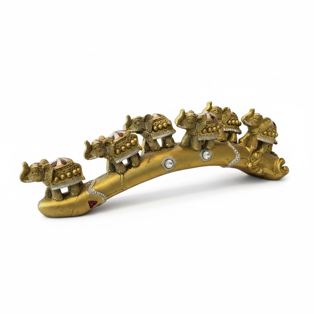 7 Elephant Horn Protection and Abundance Resin 8cm