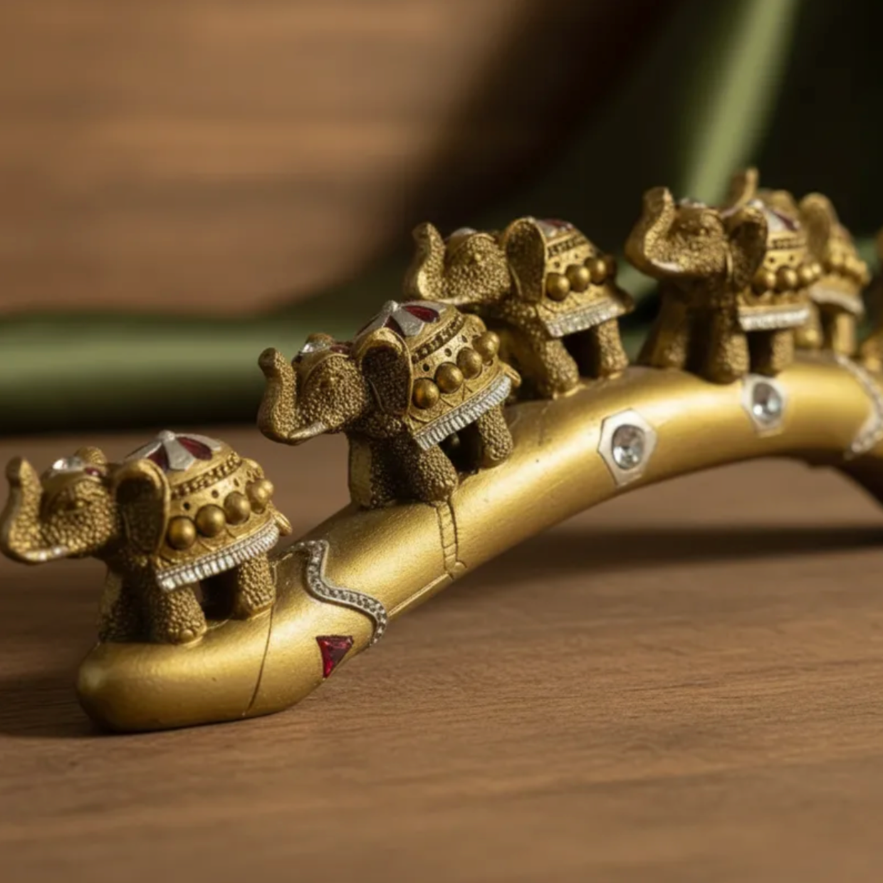 7 Elephant Horn Protection and Abundance Resin 8cm