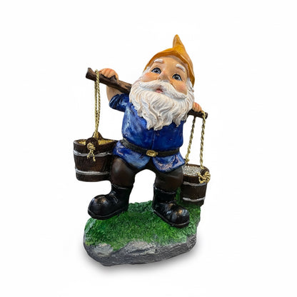 Gnomo Cubetas Figura De Resina De 20 Cm De Altura