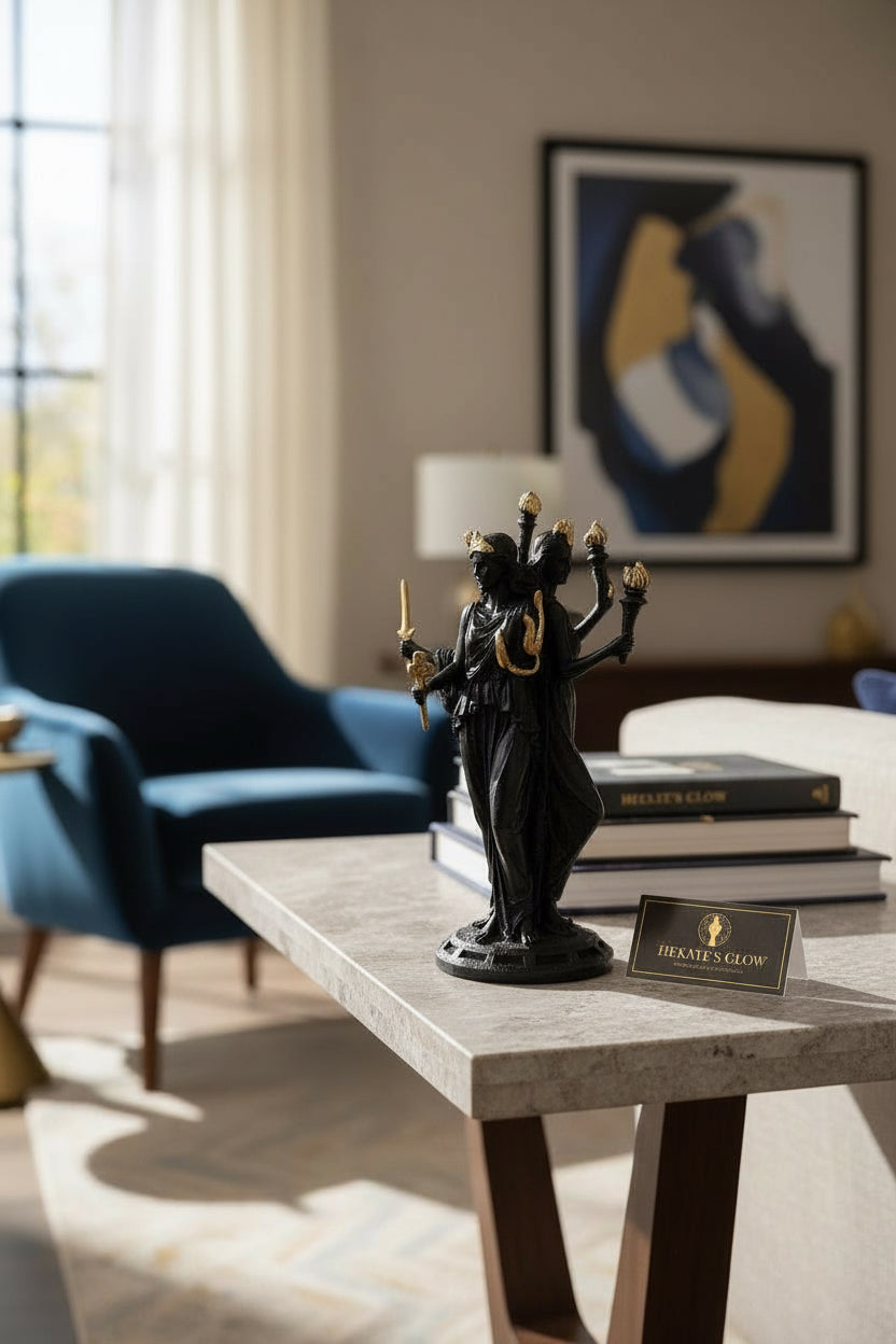 Estatua Hecate Triple Diosa Resina 21cm