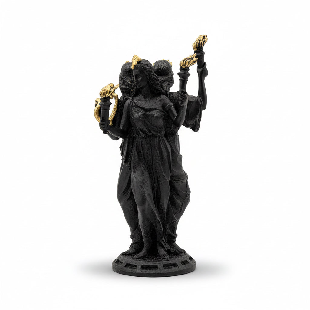Estatua Hecate Triple Diosa Resina 21cm