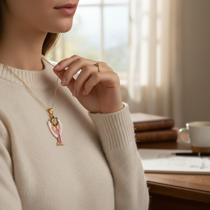 Metatron Dije Con Cubo Baño De Oro Pintado A Mano Con Crista