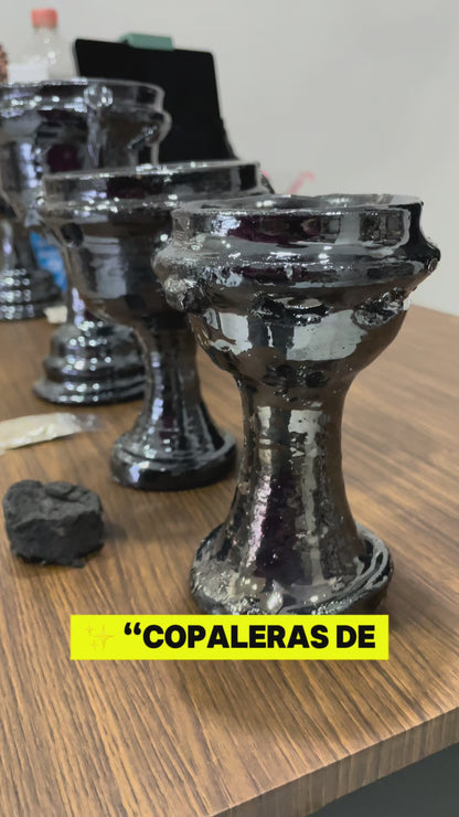 Copalera de barro vidriado