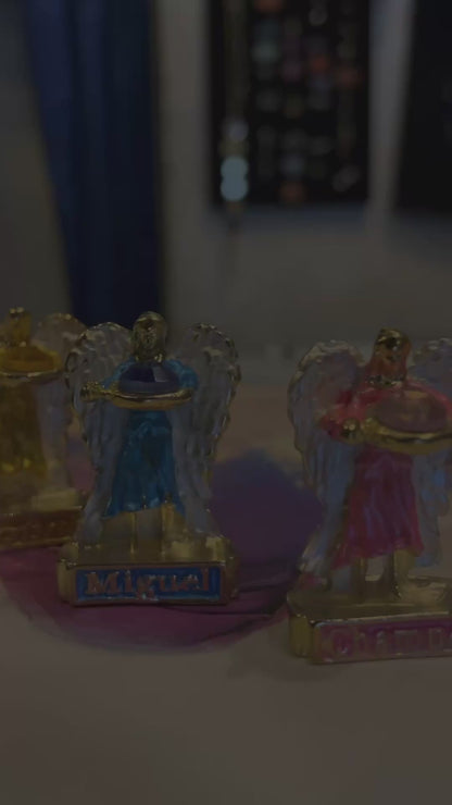 Set of 7 Archangels, Miniature Figures, Brass Plated 39mm