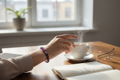 Pulsera Quartz Mediana De Cuarzo Pulido 8mm
