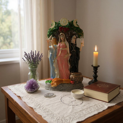 Triple Goddess Hecate Celtic Goddess Resin Figure 25 Cm