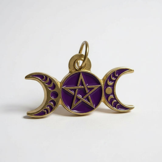 Triple Diosa Dije Encapsulado De Metal Troquelado 25mm